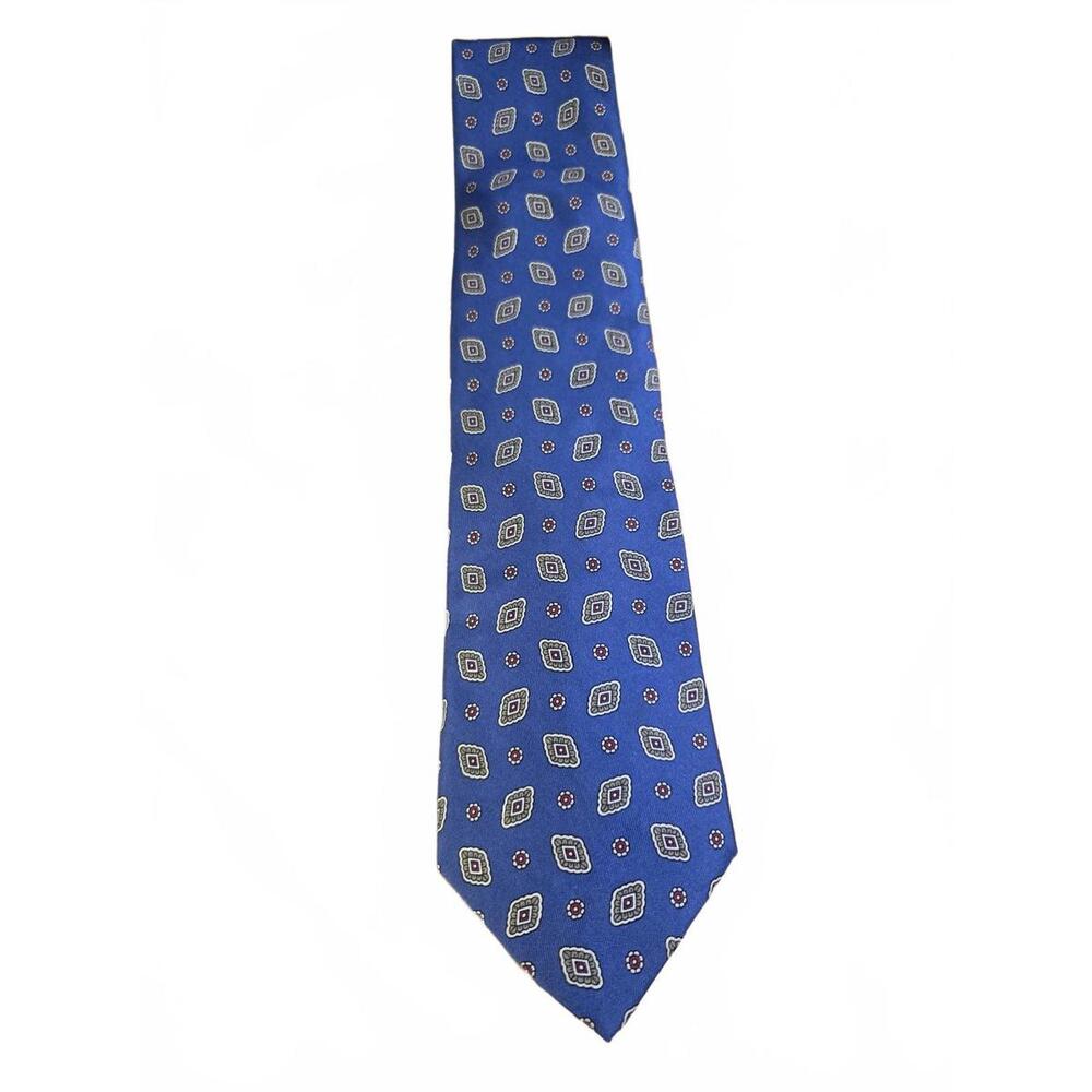 Kenneth Roberts Blue Silk Patterned Tie